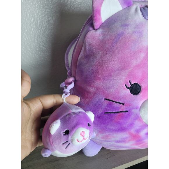 Linzy Smoochy Pals Plush Pink Purple Cat Backpack 12" READ - Picture 2 of 6